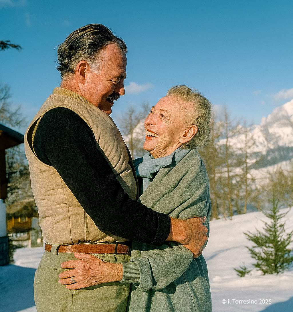 Ernest Hemingway a Cortina d'Ampezzo nel 1948